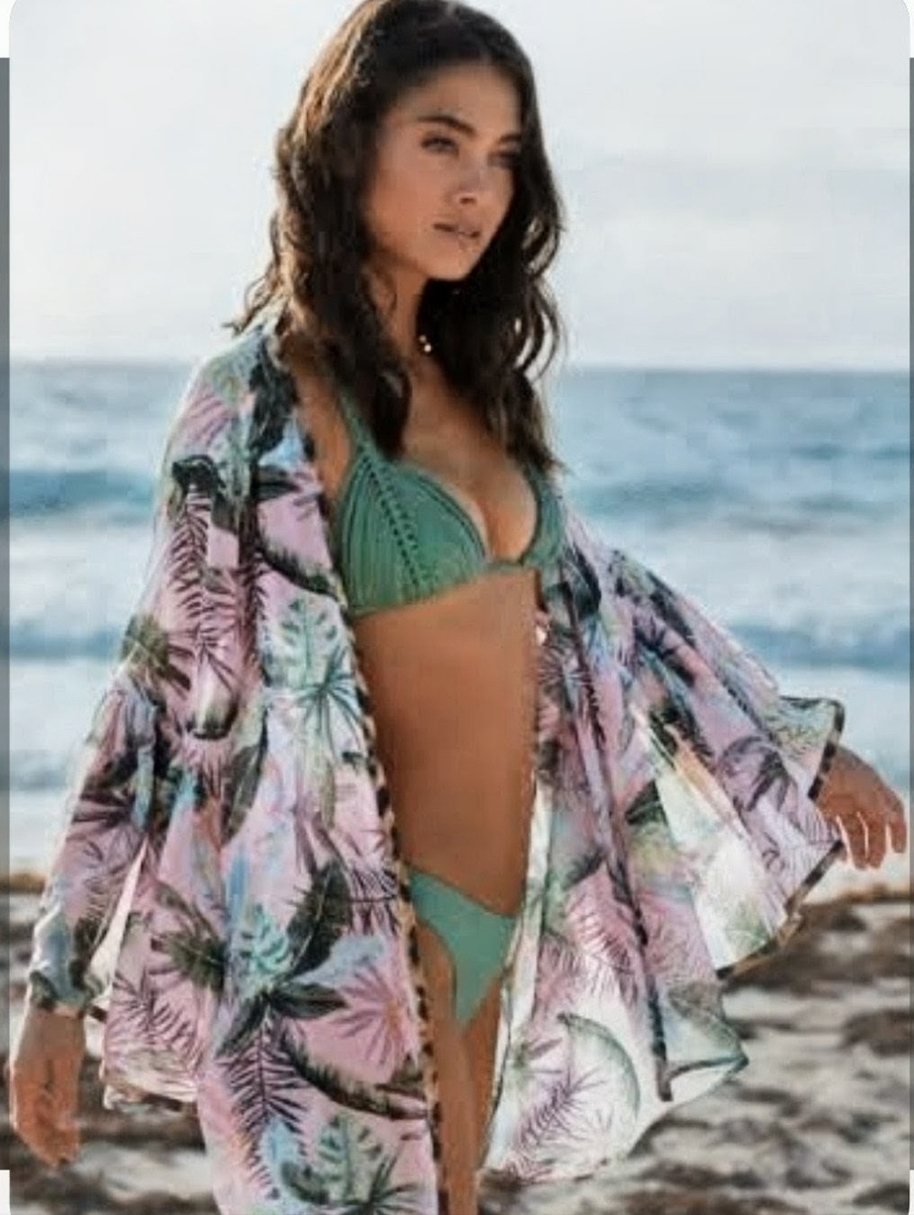 Pilyq Pink Tropical Leaf Print Camisole